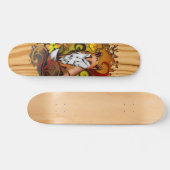 Skateboard Autumn Fox Light Wood Nature Illustration (Horz)