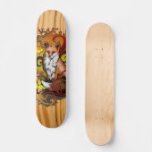 Skateboard Autumn Fox Light Wood Nature Illustration (Recto)