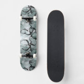 Skateboard avant-garde d'art grise, peinture de main noire (Recto)