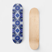 Skateboard avec Bleu Blanc Couleurs Design (Recto)