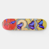 SKATEBOARD AVEC BUTTERFLITS ET POPPY KANJI LOVE (Horz)