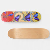 SKATEBOARD AVEC BUTTERFLITS ET POPPY KANJI LOVE (Horz)