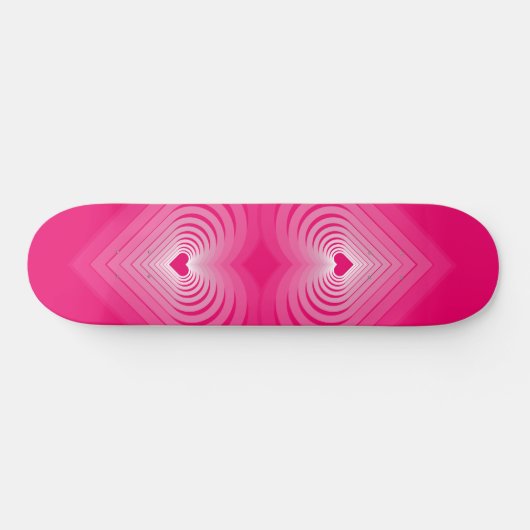 Skateboard avec Coeurs - Rose (Horz)
