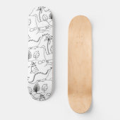 Skateboard avec de mignons dinosaures. (Recto)