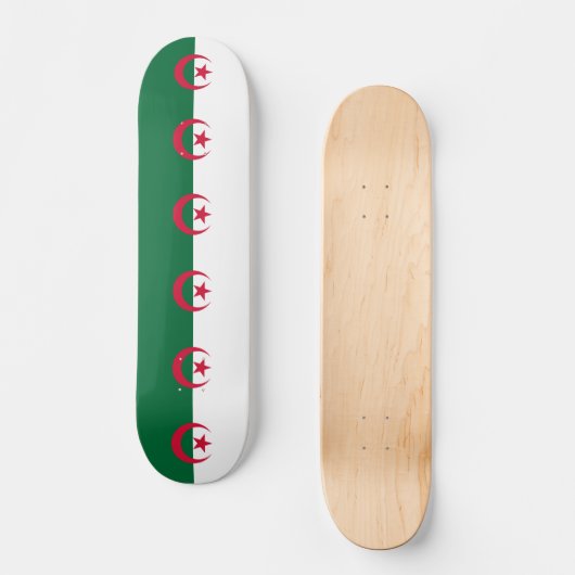 Skateboard avec drapeau d'Algérie (Recto)