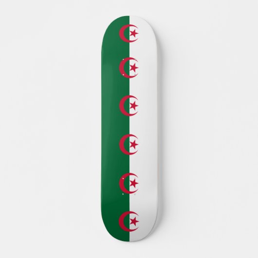Skateboard avec drapeau d'Algérie (Devant)