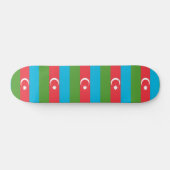 Skateboard avec drapeau d'Azerbaïdjan (Horz)