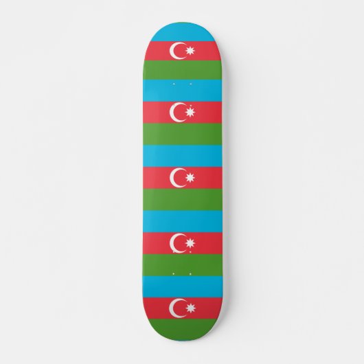 Skateboard avec drapeau d'Azerbaïdjan (Devant)