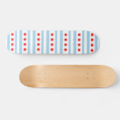 Skateboard avec drapeau de Chicago, Illinois (Horz)