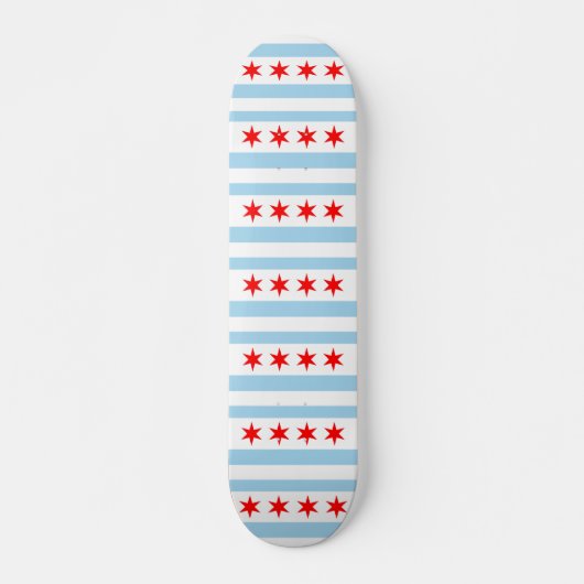 Skateboard avec drapeau de Chicago, Illinois (Devant)
