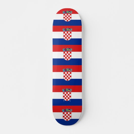 Skateboard avec drapeau de la Croatie (Devant)