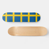 Skateboard avec drapeau de la Suède (Horz)