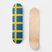 Skateboard avec drapeau de la Suède (Recto)