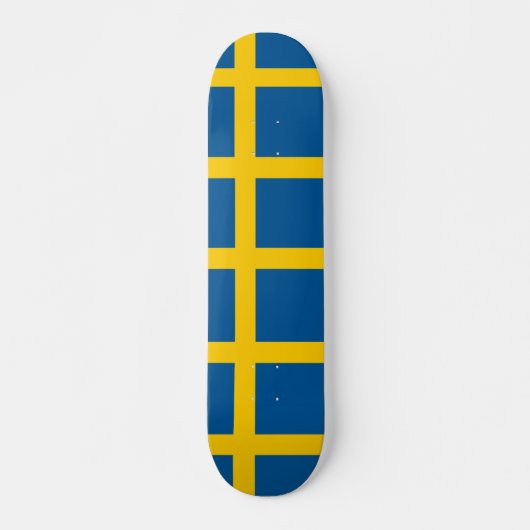 Skateboard avec drapeau de la Suède (Devant)