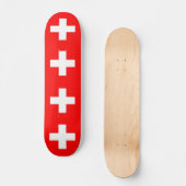 Skateboard avec drapeau de la Suisse (Recto)