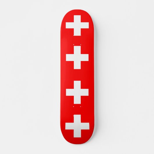 Skateboard avec drapeau de la Suisse (Devant)