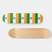 Skateboard avec drapeau de l'Inde (Horz)