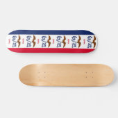 Skateboard avec drapeau de l'Iowa (Horz)