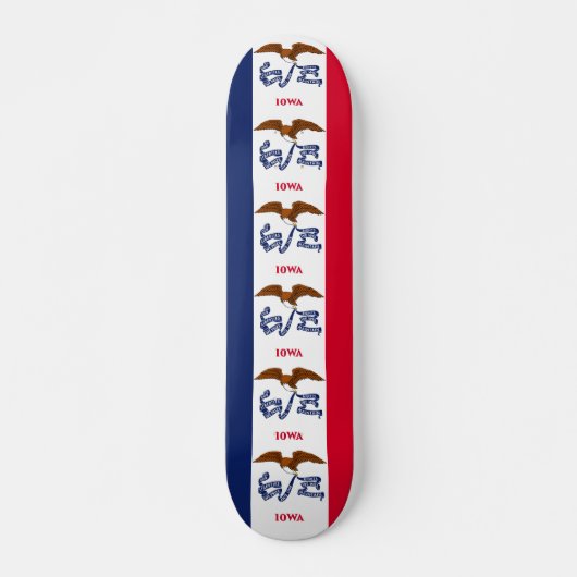 Skateboard avec drapeau de l'Iowa (Devant)