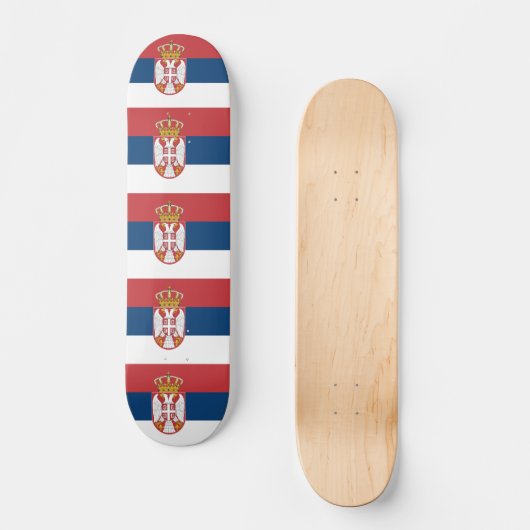 Skateboard avec drapeau de Serbie (Recto)