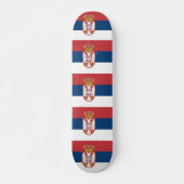 Skateboard avec drapeau de Serbie (Devant)