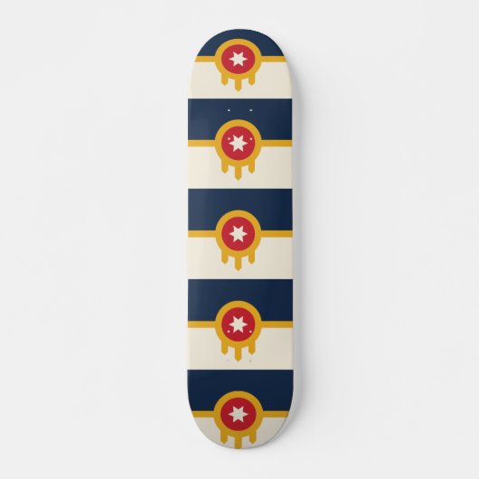 Skateboard avec drapeau de Tulsa, Oklahoma (Devant)