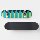 Skateboard avec drapeau des Bahamas (Horz)
