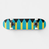 Skateboard avec drapeau des Bahamas (Horz)