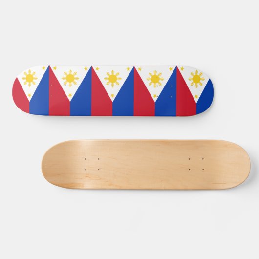 Skateboard avec drapeau des Philippines (Horz)