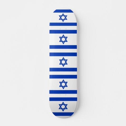 Skateboard avec drapeau d'Israël (Devant)