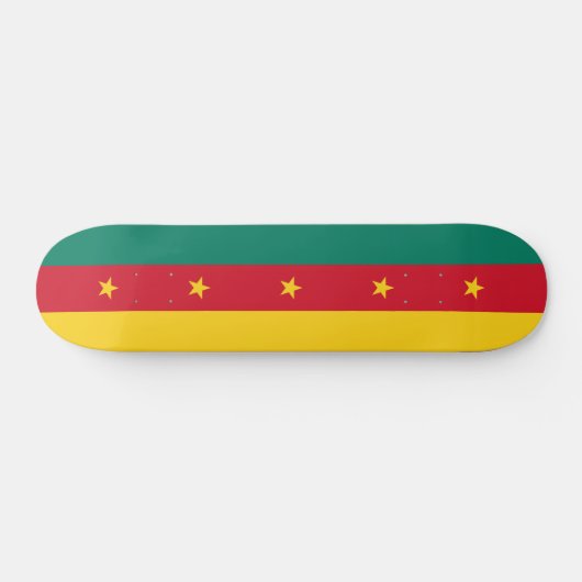 Skateboard avec drapeau du Cameroun (Horz)