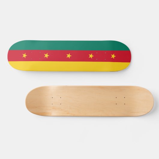 Skateboard avec drapeau du Cameroun (Horz)