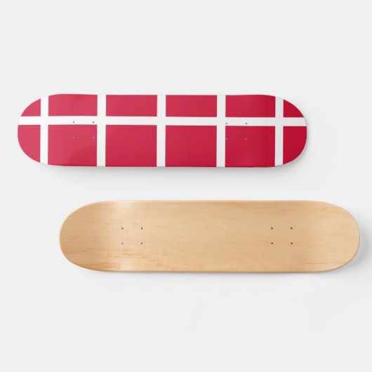 Skateboard avec drapeau du Danemark (Horz)