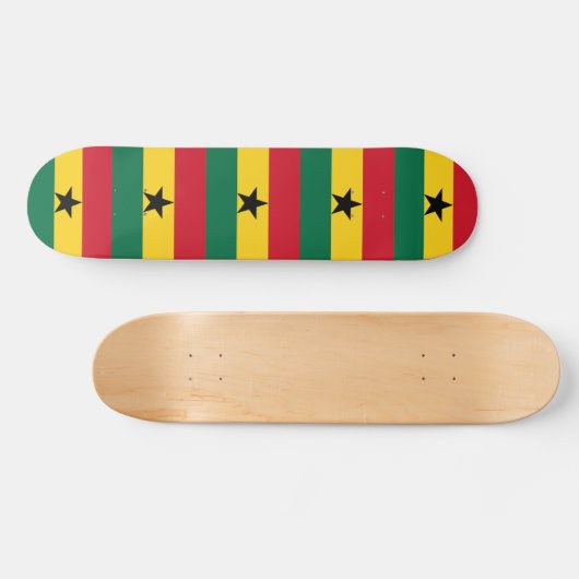 Skateboard avec drapeau du Ghana (Horz)