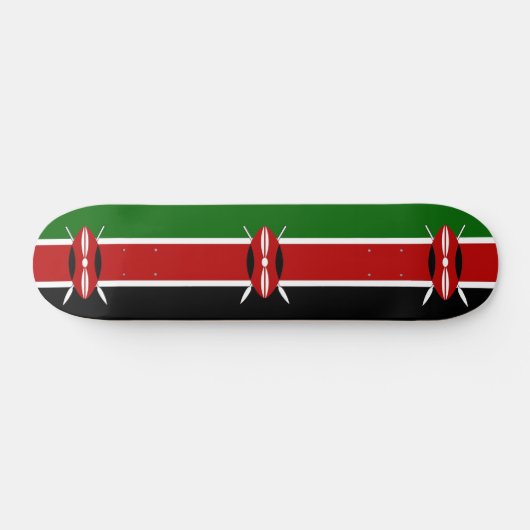 Skateboard avec drapeau du Kenya (Horz)