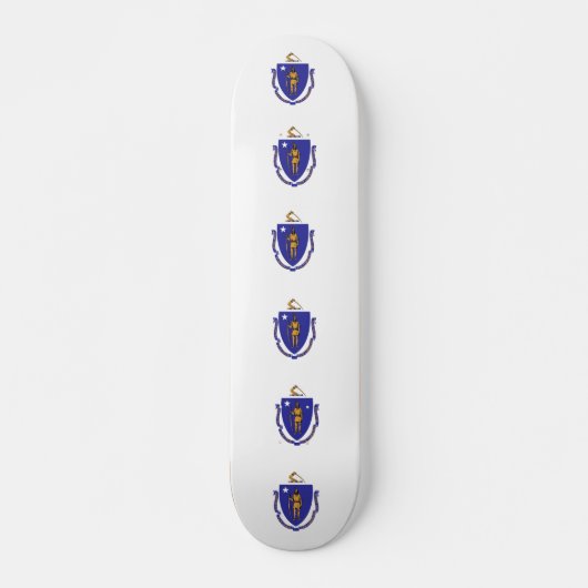 Skateboard avec drapeau du Massachusetts (Devant)
