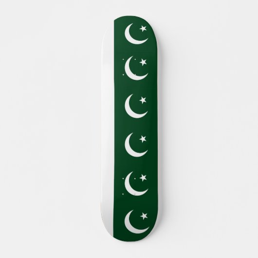 Skateboard avec drapeau du Pakistan (Devant)