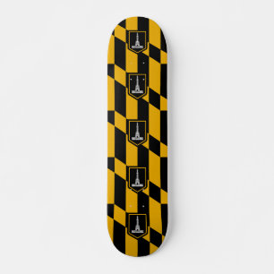 Skateboard avec le drapeau de Baltimore, Maryland,