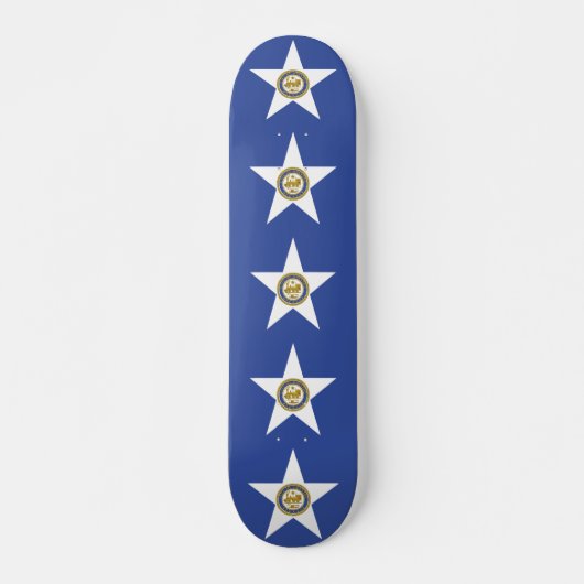 Skateboard avec le drapeau de Houston, USA (Devant)