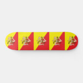 Skateboard avec le drapeau de la Sicile, Italie (Horz)