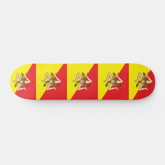 Skateboard avec le drapeau de la Sicile, Italie (Horz)