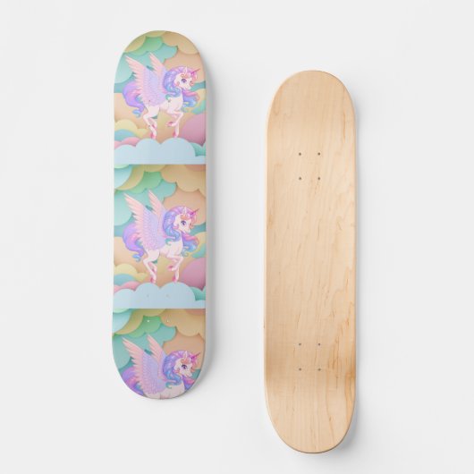 Skateboard avec licornes (Recto)