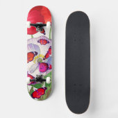 SKATEBOARD AVEC POPIES ET BOUTEILLES (Recto)