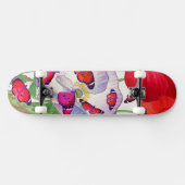 SKATEBOARD AVEC POPIES ET BOUTEILLES (Horz)