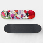 SKATEBOARD AVEC POPIES ET BOUTEILLES (Horz)