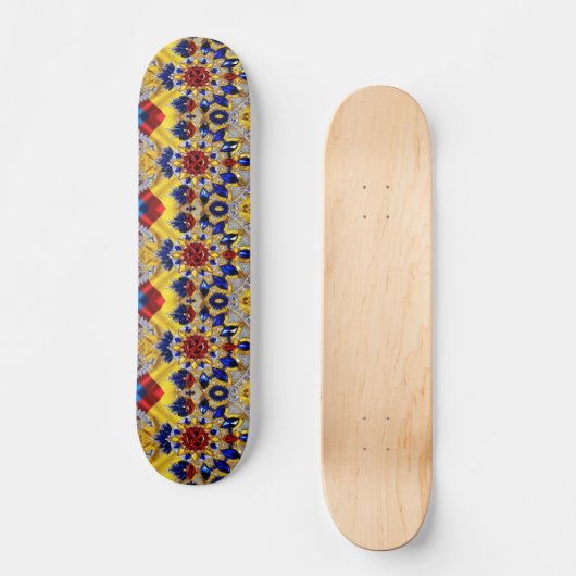 Skateboard avec Roumain Couleurs Design (Recto)
