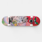 SKATEBOARD AVEC TIGRE ET POPIES (Horz)
