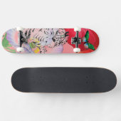 SKATEBOARD AVEC TIGRE ET POPIES (Horz)