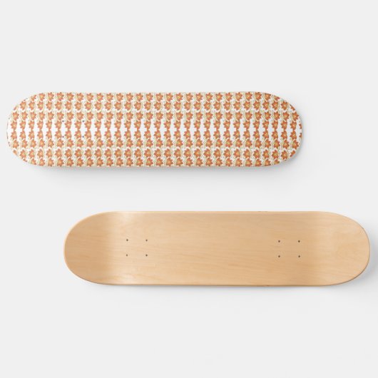 Skateboard avec un Motif blanc orange sur Arrière - plan blan (Horz)