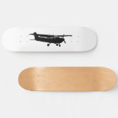 Skateboard Avion classique Cessna noir Silhouette volante (Horz)